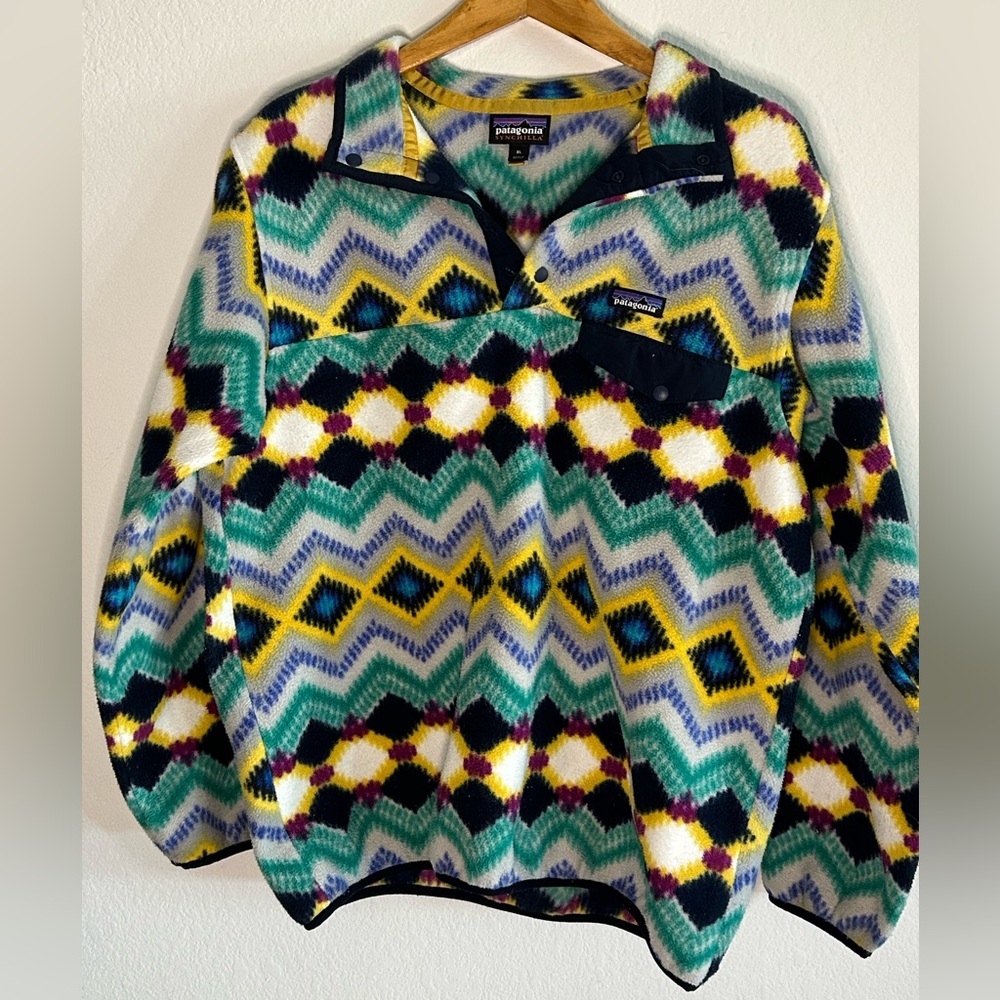 Patagonia Women's Lightweight Synchilla Snap-T Pullover Timber Twist Navy XL